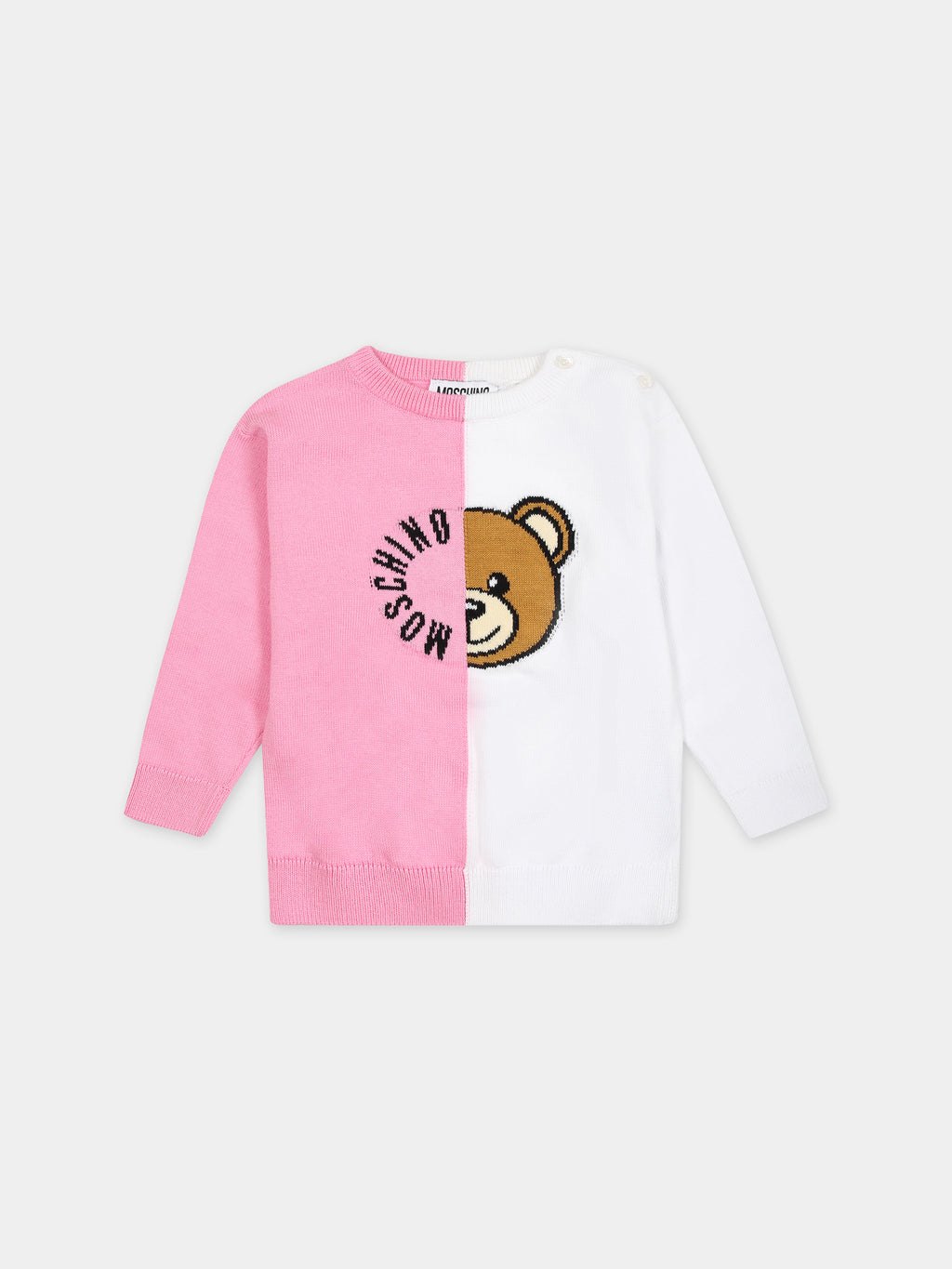 Multicolor sweater for baby girl with Teddy Bear